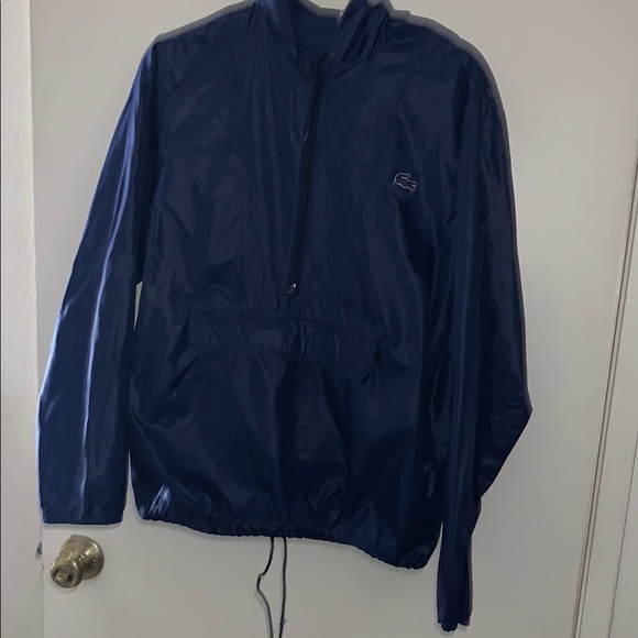 Gently Loved Lacoste Unisex Blue Windbreaker Jacket - Picture 1 of 10